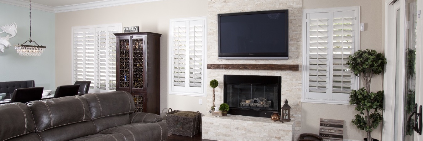 Polywood shutters in a Hartford living room